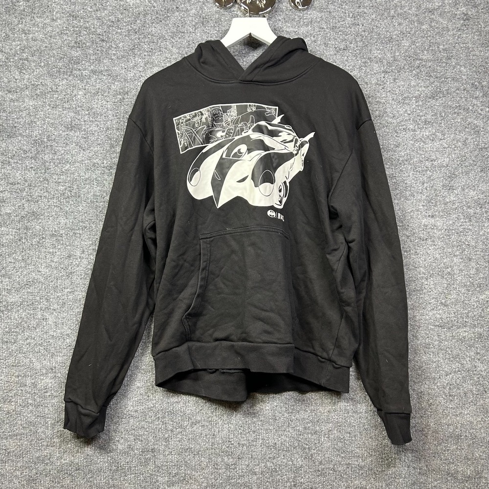 BAIT DC Comics Hoodie Men's Black Batman Graphic Long Sleeve Pullover - XL